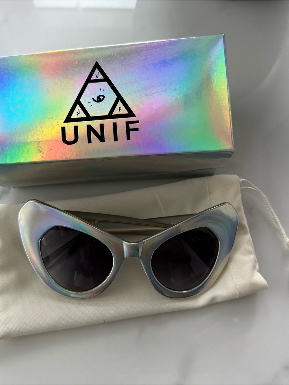 UNIF Iridescent ‘The Shady’ Sunglasses - Holographic